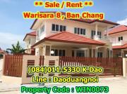 Sale / Rent  Corner house with plenty green lawn +++ Warisara 8, Ban Chang Rental fee 25,000 Baht-202012161441431608104503382.jpg
