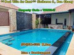 ***-Pool-Villa-for-Rent-***-Sinthavee-Garden-2,-Ban-Chang-+++-Located-on-Sukhumvit-Road.-+++