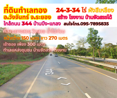 ขายที่ดินระยอง วังจันทร์ 24-3-34ไร่ ใกล้ถนน 344 ใกล้สำนักงานใหญ่ EEC