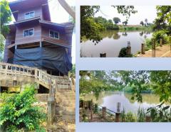 ให้เช่าที่ดินติดแม่น้ำพร้อมบ้าน 2 ชั้น 3 ไร่ ถ. ลิ้นช้าง – บ้านเก่า ต.วังเย็น กาญจนบุรี ด้านหน้าติดถนน เหมาะ ร้านอาหาร โฮมสเตย์ 