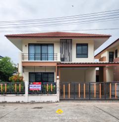 บ้านเดี่ยว 2 ชั้น หมู่บ้านมีสุข ต.บางพระ อ.เมือง จ.ฉะเชิงเทรา