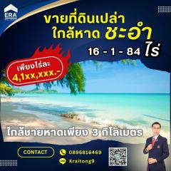 ขายที่ดินเปล่า 16-1-84 ไร่ วิวภูเขา ใกล้ชายหาดชะอำเพียง 3 กิโลเมตร ที่แปลงใหญ่ ตำบลชะอำ อำเภอชะอำ จังหวัดเพชรบุรี ขายราคาถูก ใกล้เคียงราคาประเมินราชการ เหมาะทำโครงการหมู่บ้านจัดสรร