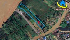 ขายที่ดิน 6 ไร่ 3 งาน ติดแม่น้ำ บางกระสั้น บางปะอิน อยุธยา