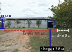 ให้เช่าโกดังติดถนน  ห้วยไผ่ ราชบุรี พร้อมหม้อแปลง 160 KVA  