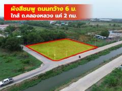 ขายถูกมาก ที่ดิน ริมถนนคลองสี่ตะวันตก 600 ตร.วา ใกล้ถ.คลองหลวงแค่ 2 กม. TV