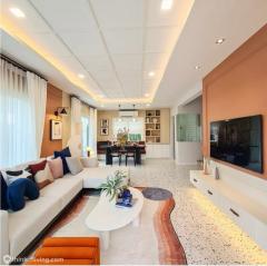 RM676 ให้เช่าบ้านเดี่ยว วิลลาจจิโอ 2 ศรีนครินทร์-บางนา บ้านหน้าสวนแต่งสวยพร้อมอยู่ ใกล้เมกะบางนา ใกล้สระว่ายน้ำและสโมสร พร้อมห้องอเนกประสงค์