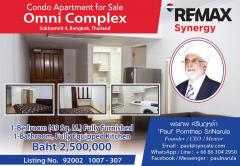 Condo Omni Tower Asoke Nana ใกล้ BTS นานา 49 ตารางเมตร 1 ห้องนอน 1 ห้องครัว ชั้นสูง ตกแต่งครบ